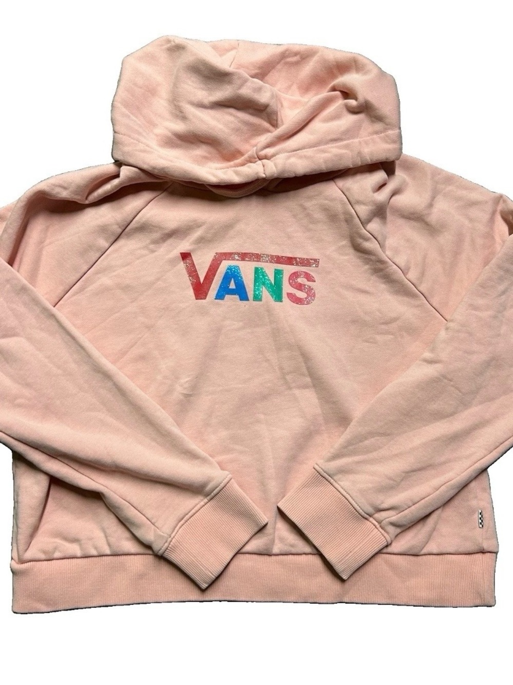 Women’s Vans Pink Cropped Hoodie Logo Size Small